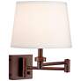 Vero Rubbed Bronze Plug-In USB Swing Arm Wall Lamps Set of 2