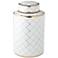 Verona 11 3/4" High White and Gold Ceramic Decorative Jar