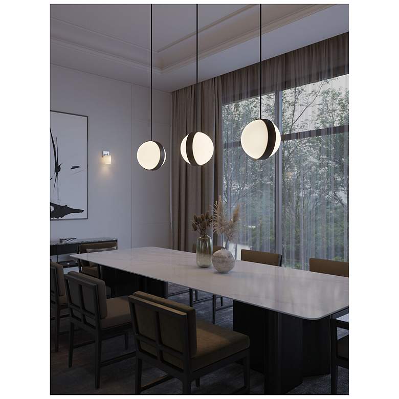 Image 2 Verona 13" Wide 2-Light Black LED Pendant more views