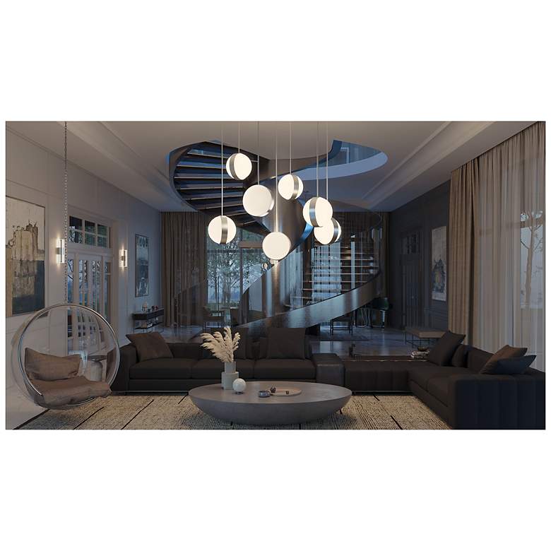 Image 2 Verona 13" Wide 2-Light Satin Nickel LED Pendant more views