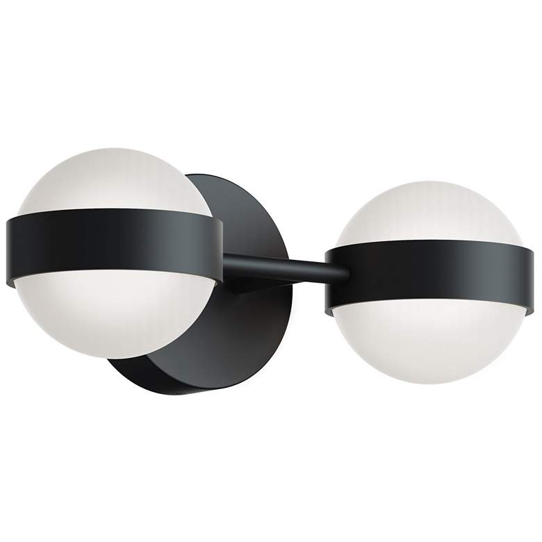 Image 1 Verona 14" Wide Black LED Vanity With White Acrylic Shade