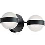 1_Verona 14" Wide Black LED Vanity With White Acrylic Shade