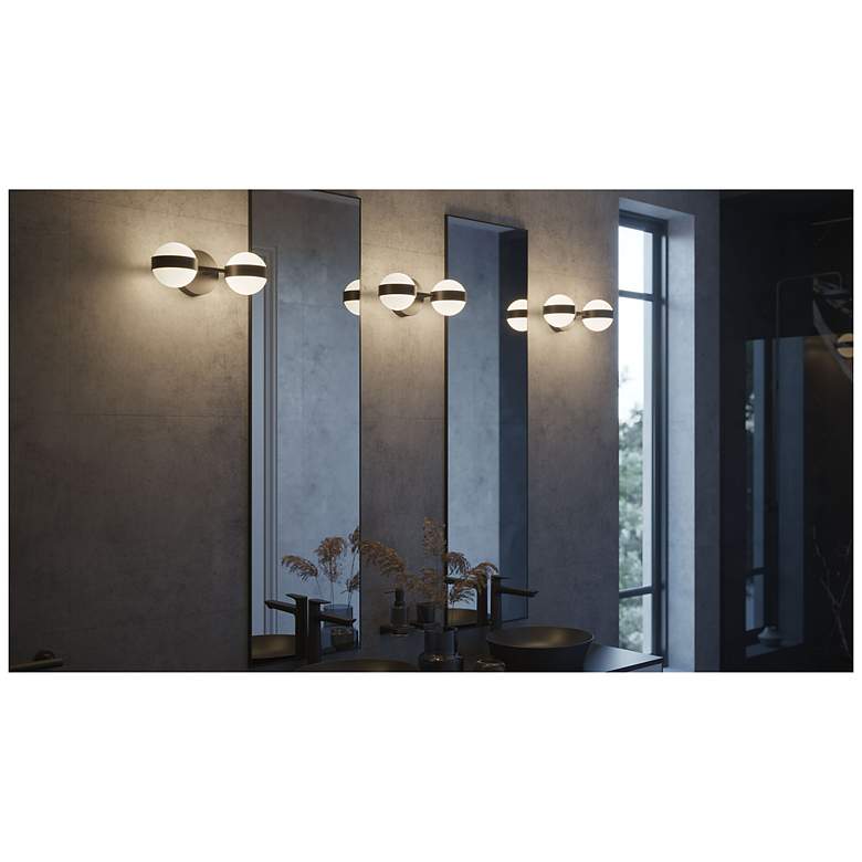 Image 2 Verona 14" Wide Black LED Vanity With White Acrylic Shade more views