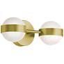 1_Verona 14" Wide Satin Brass LED Vanity With White Acrylic Shade