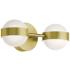 Verona 14" Wide Satin Brass LED Vanity With White Acrylic Shade