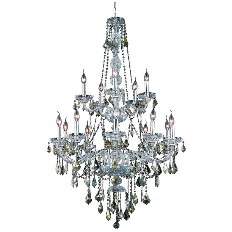 Image 1 Verona 15 Lt Chrome Chandelier Golden Teak