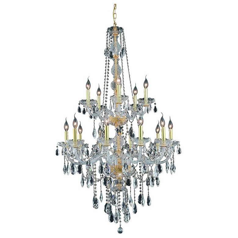 Image 1 Verona 15 Lt Gold Chandelier Clear