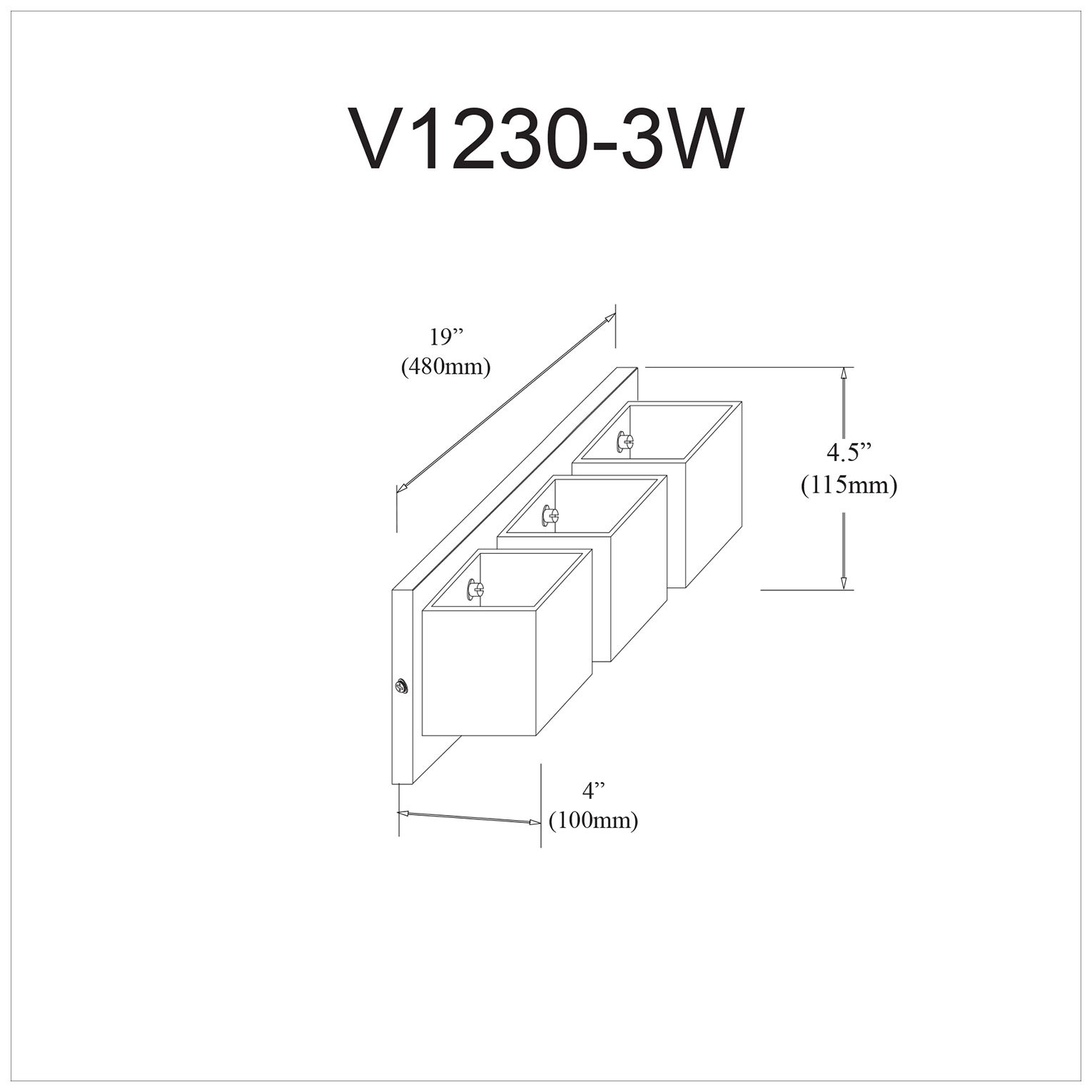 Image 5 Verona 19" Wide Painted Black 3-Light Bath Light more views