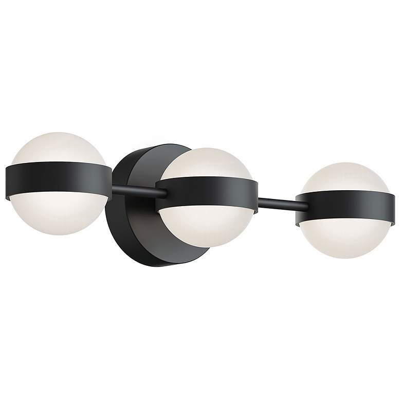 Image 1 Verona 22" Wide Black LED Vanity With White Acrylic Shade