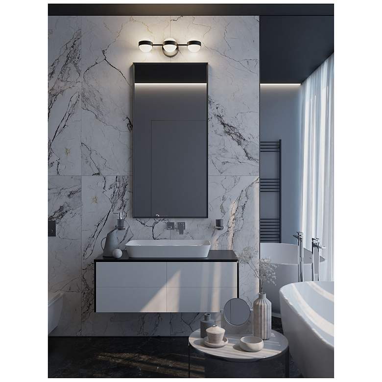 Image 2 Verona 22" Wide Black LED Vanity With White Acrylic Shade more views