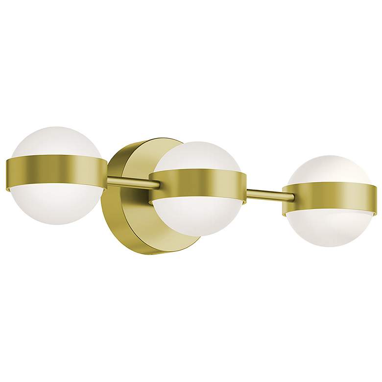 Image 1 Verona 22" Wide Satin Brass LED Vanity With White Acrylic Shade