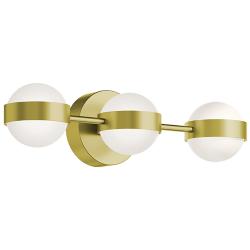 Verona 22" Wide Satin Brass LED Vanity With White Acrylic Shade