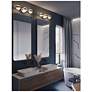 2_Verona 22" Wide Satin Brass LED Vanity With White Acrylic Shade more views