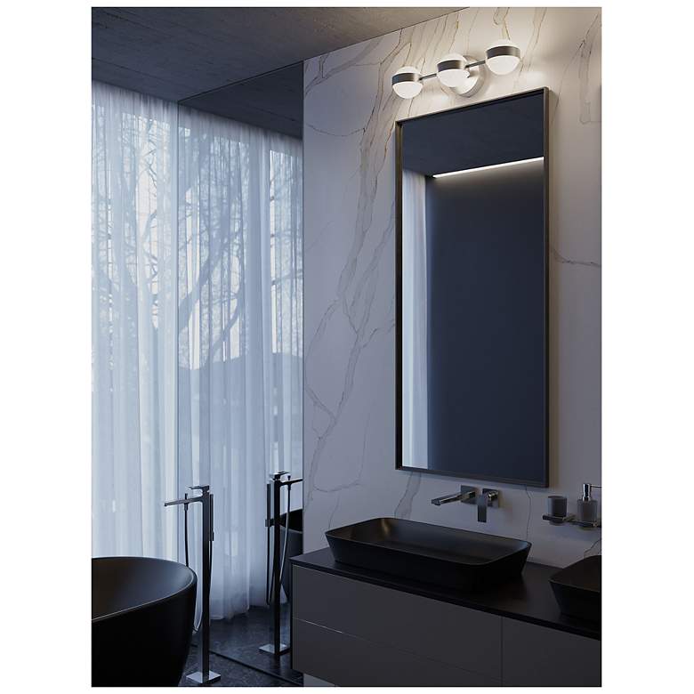 Image 2 Verona 22" Wide Satin Nickel LED Vanity With White Acrylic Shade more views