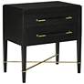 1_Verona 28" Wide Black Lacquered 2-Drawer Nightstand