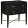 Verona 28" Wide Black Lacquered 2-Drawer Nightstand