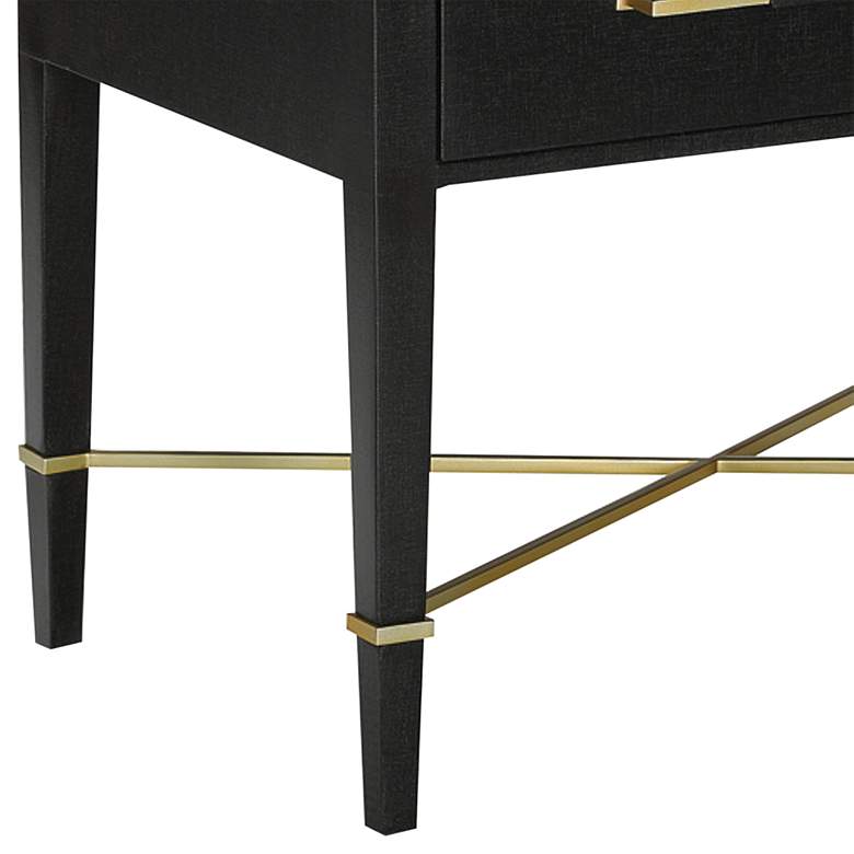 Image 3 Verona 28" Wide Black Lacquered 2-Drawer Nightstand more views