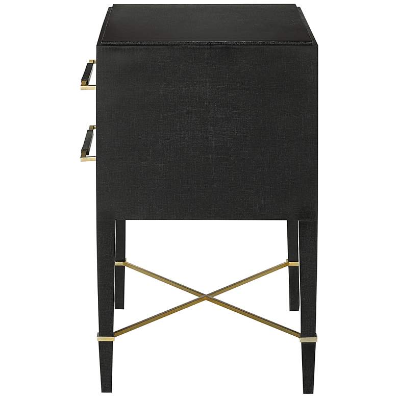 Image 6 Verona 28" Wide Black Lacquered 2-Drawer Nightstand more views