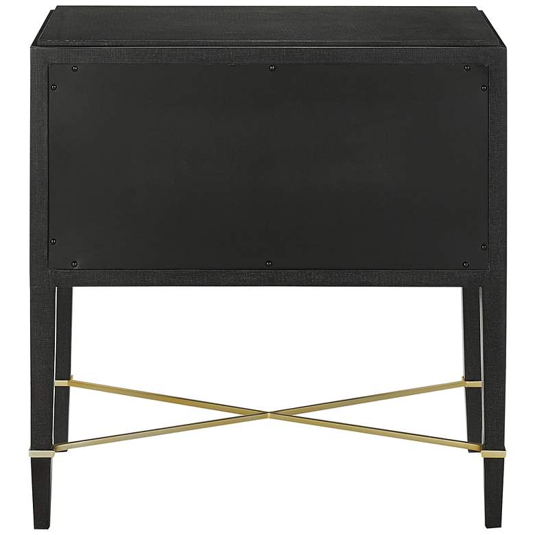 Image 7 Verona 28" Wide Black Lacquered 2-Drawer Nightstand more views