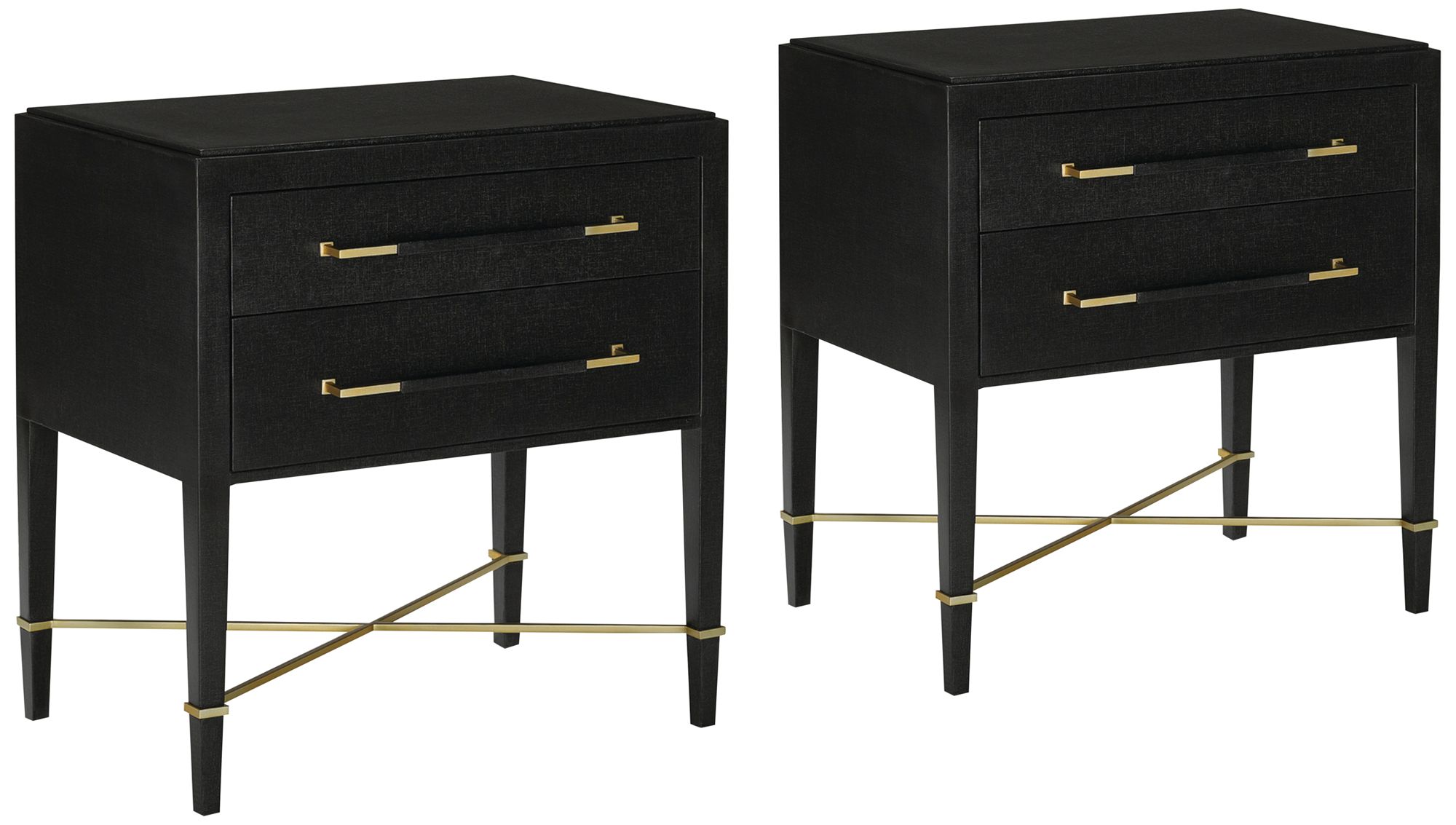 Black nightstands set store of 2