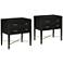 Verona 28" Wide Black Lacquered 2-Drawer Nightstands Set of 2
