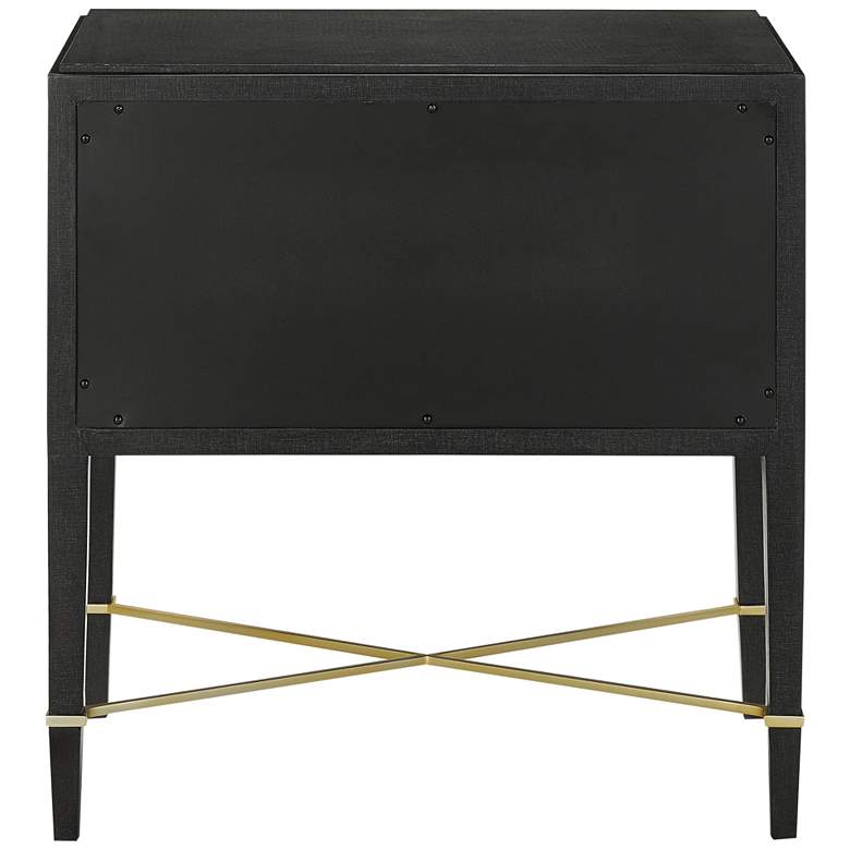Image 5 Verona 28" Wide Black Lacquered 2-Drawer Nightstands Set of 2 more views