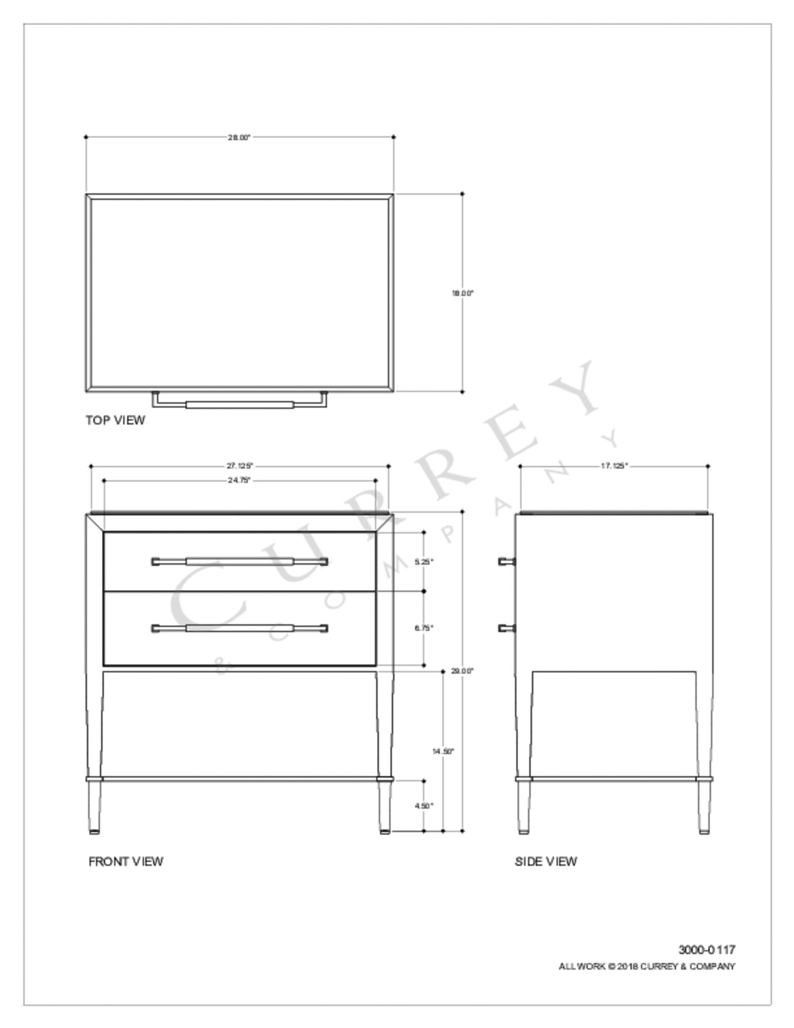 Verona 28" Wide Chanterelle and Coffee 2-Drawer Nightstand