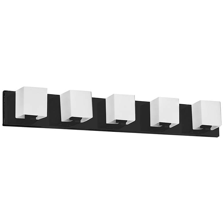 Image 1 Verona 29 1/2" Wide Painted Black 5-Light Bath Light