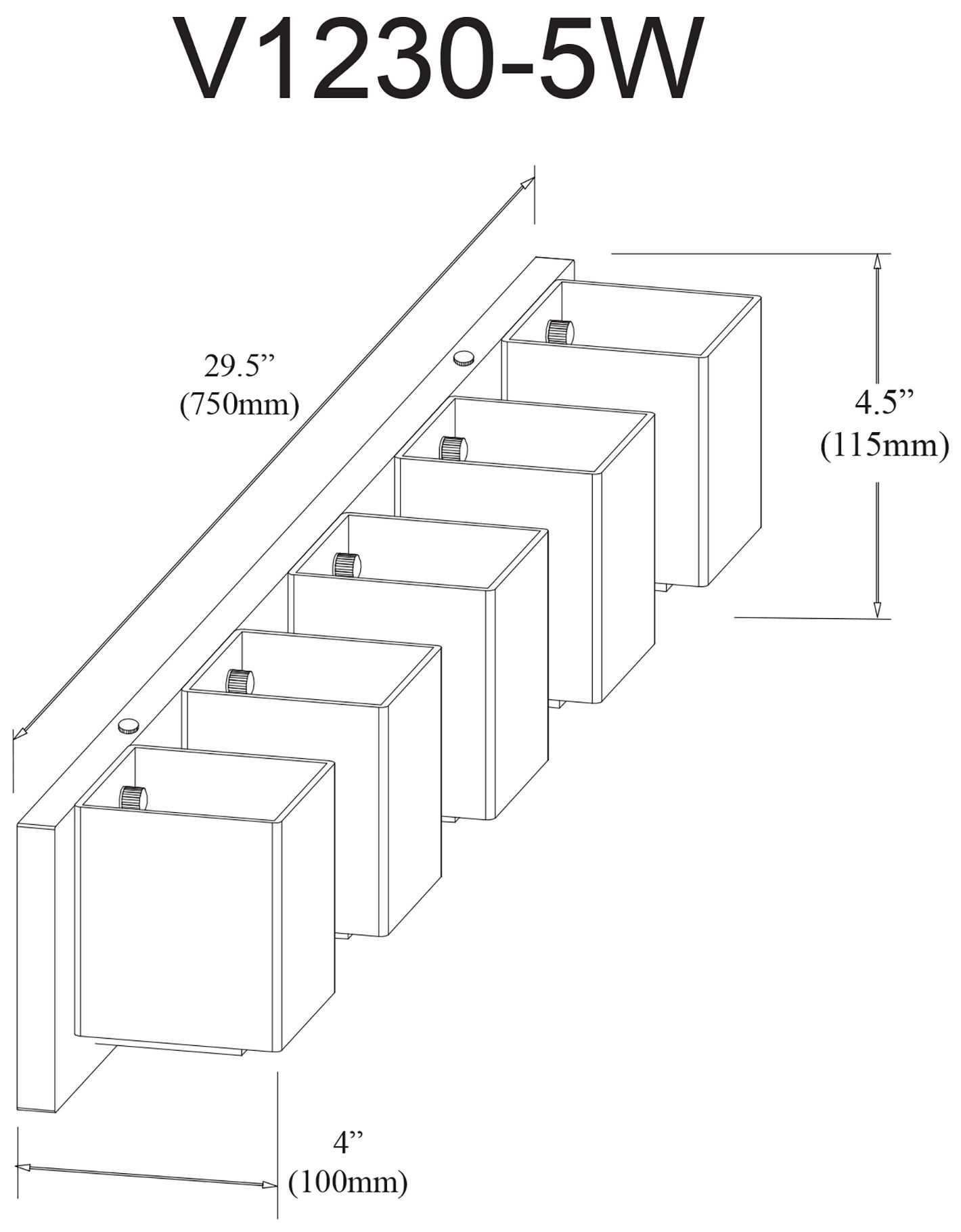 Image 5 Verona 29 1/2" Wide Painted Black 5-Light Bath Light more views