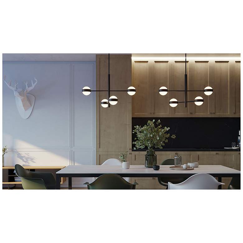 Image 2 Verona 30" Wide 4-Light Black Finish LED Pendant Light more views