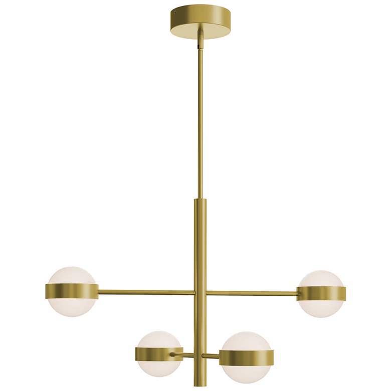 Image 1 Verona 30" Wide 4 Light Light Antique Brass LED Pendant