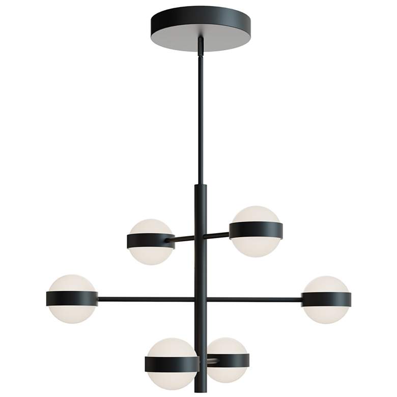Image 1 Verona 30" Wide 6 Light Black LED Pendant