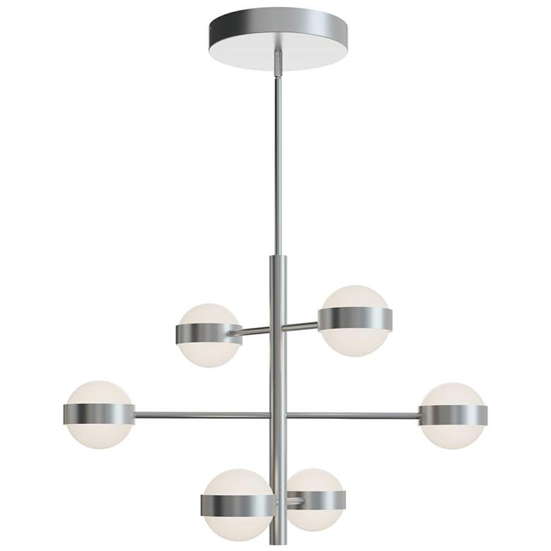 Image 1 Verona 30" Wide 6 Light Satin Nickel LED Pendant