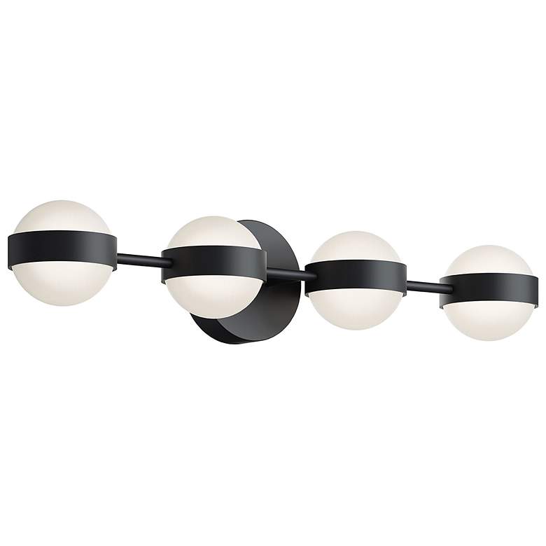 Image 1 Verona 30" Wide Black LED Vanity With White Acrylic Shade