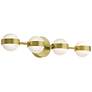 1_Verona 30" Wide Satin Brass LED Vanity With White Acrylic Shade