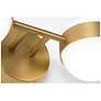 3_Verona 30" Wide Satin Brass LED Vanity With White Acrylic Shade more views