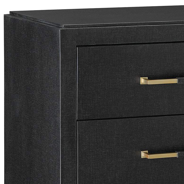 Image 2 Verona 32 inch Wide Black Lacquered 3-Drawer Accent Chest more views