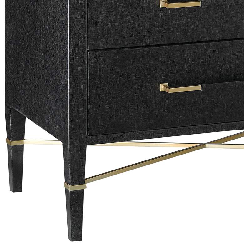 Image 3 Verona 32 inch Wide Black Lacquered 3-Drawer Accent Chest more views