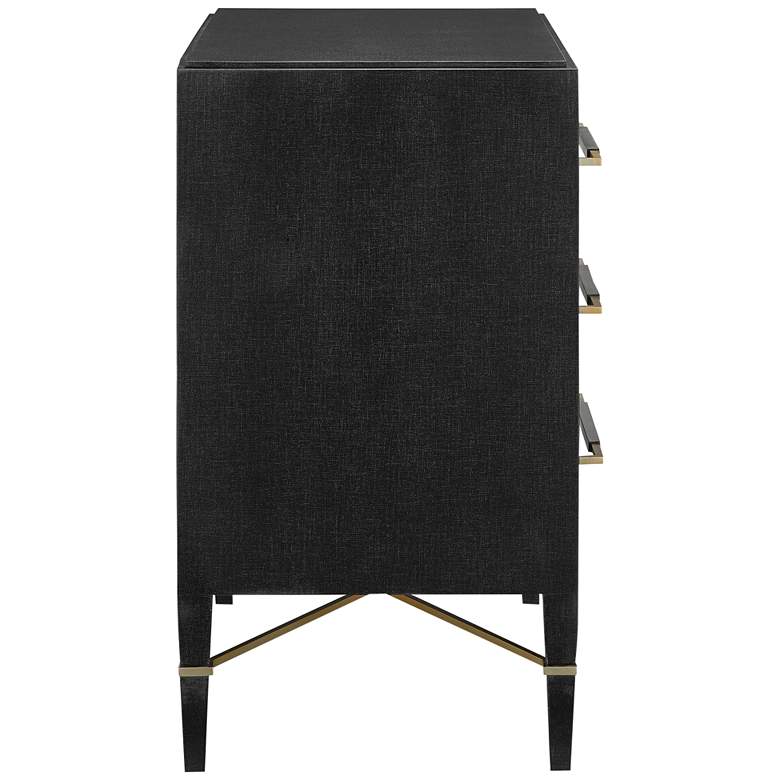 Image 6 Verona 32 inch Wide Black Lacquered 3-Drawer Accent Chest more views