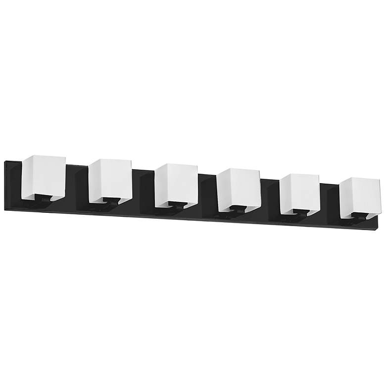 Image 1 Verona 35 1/2 inch Wide Painted Black 6-Light Bath Light