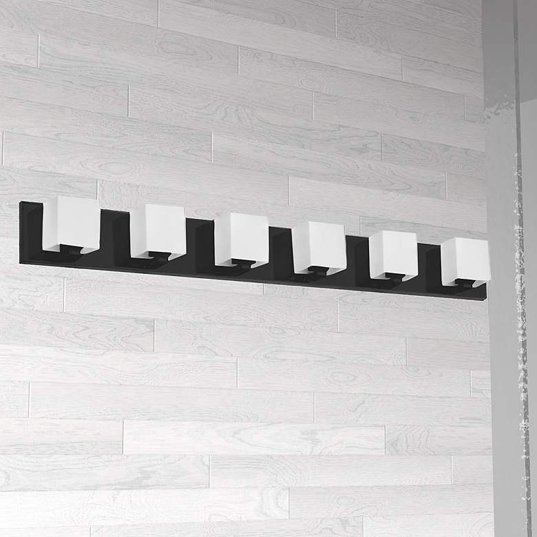 Image 1 Verona 35 1/2" Wide Painted Black 6-Light Bath Light