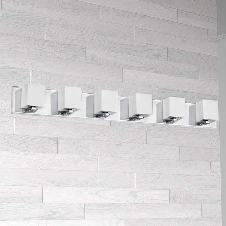 Image 1 Verona 35 1/2"W Polished Chrome 6-Light Vanity Bath Light