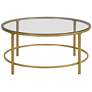 Verona 36" Wide Clear Glass Gold Metal Round Coffee Table