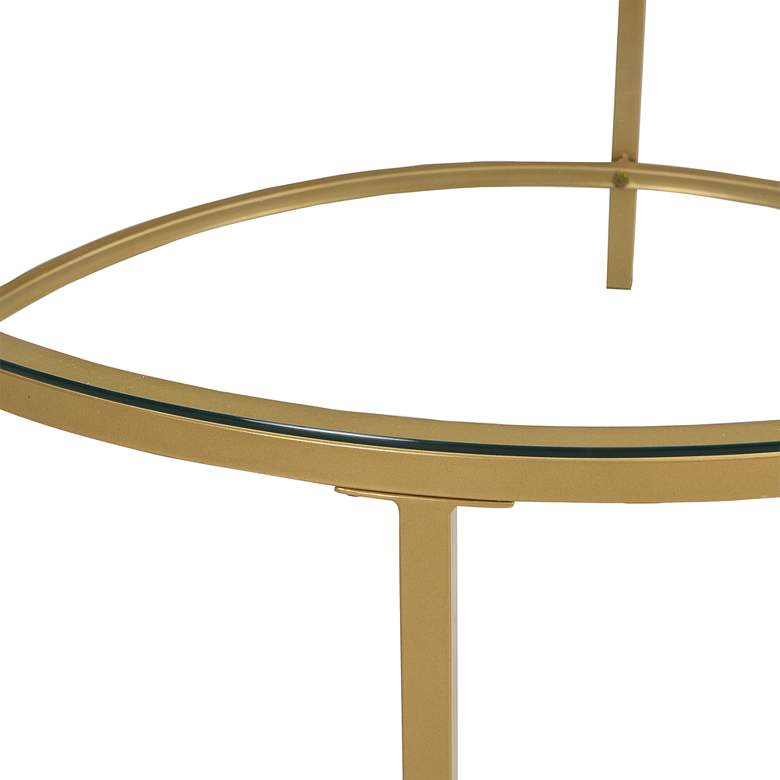 Image 3 Verona 36" Wide Clear Glass Gold Metal Round Coffee Table more views
