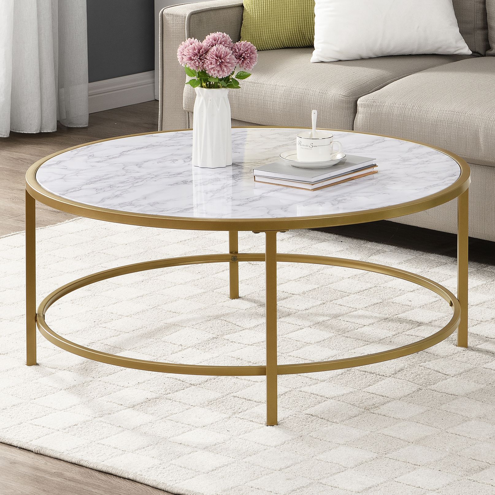 White circle store coffee table