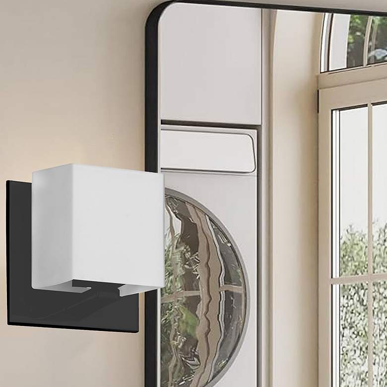 Image 3 Verona 4 1/2" High Matte Black Wall Sconce more views