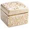 Verona 4 1/2"W White and Gold Ceramic Covered Decorative Box