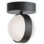 1_Verona 5" Wide Black Flush Ceiling Light With White Acrylic Shade