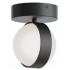 Verona 5" Wide Black Flush Ceiling Light With White Acrylic Shade