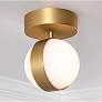 1_Verona 5" Wide Light Antique Brass Ceiling Light With White Acrylic Sh